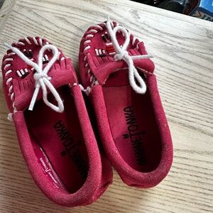 Tonka Kids Pink  Moccasins with Beaded Detail